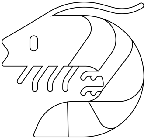 Shrimp Emoji Coloring Page